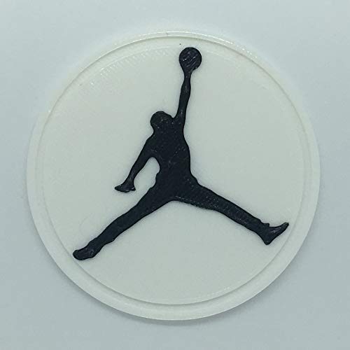 3d Imprimé souple Patch, Logo, pivotable, adhésif, magnétique, Michael Jordan - Dim 5,6 x 5,6 cm - Réplique