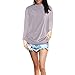 Produktbild Fannyfuny Langarmshirt Damen Rollkragen Langarm T-Shirt Blusen Frauen Herbst und Winter Longsleeve Oberteil Casual Lose Oversized Basic Tops Streetwear Pullover Bluse Khaki, Hellgrau, Marine,S-XXXXXL