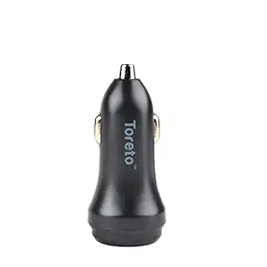 toreto dual port 2.4a rapid car charger with safety charging tor 401- Black