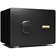 COOLBABY Hotel Safe Box Large Steel Strongbox with Hotel Style Digital Lock and Key Entry for Home Office Business, Black