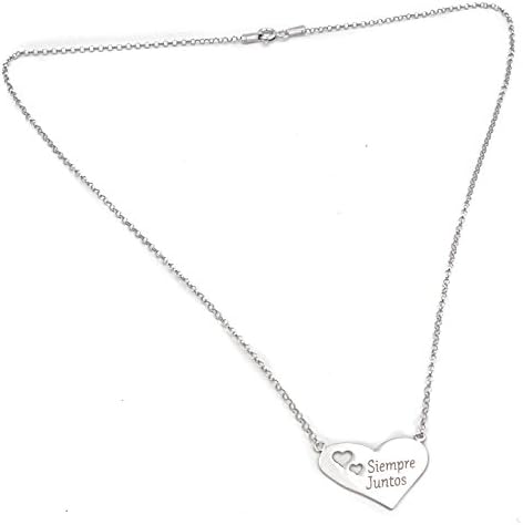 'Teresa Sesame – Choker Heart Fashion women/girl of 1 Sterling Silver (925 Thousandths) with Emotiva Phrase "Always Together. 40.5 cm Chain and Closure Clasp Real Weight 1.6 grams.