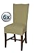 Bellboni - chair covers, fitted covers, fitted chair covers, bi-elastic, stretch, 6 Pack, cream