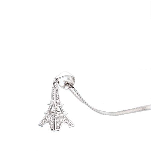 MSF Halskette Halskette - Damenmode Paris Eiffelturm Halskette mit Diamantkette mit einfacher Schlüschenform