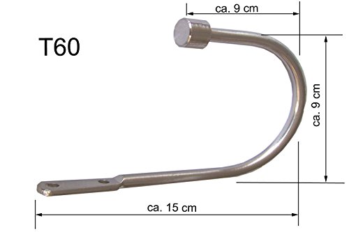 Drapierhaken für Gardinen Edelstahl Look 1 Paar T60 - 2