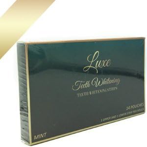 Luxe Teeth Whitening® Mint Flavoured Peroxide Free Teeth Whitening Strips -UK Safety Approved - No sensitivity- 100% MONEY BACK GUARANTEE- 28 strips- British Brand- Developed in the UK