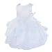 TiaoBug Baby Girls Party Dress Princess Organza Ruffle Wedding Bridesmaid Pageant Dresses White 12-18 Months