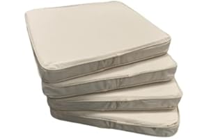 MOTHER LAND Garden Chair Cushions Outdoor Seat Pad For Dining Chairs Pad Kitchen Thick Removable Cover Indoor Outdoor Living Room Patio Garden Office Coffee Shop SIZE 40cm x40cm x5cm (CREAM) Pack of 1