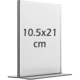 10,5x21 cm T tipi Dikey Şeffaf F&ouml;yl&uuml;k Men&uuml; Broş&uuml;r Etiket Fotoğraflık Masa&uuml;st&uuml; Stand Sehpa Sunum