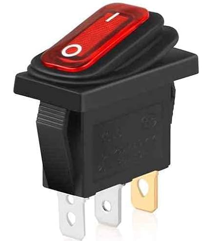 AUTOZOCO Interruttore A Bilanciere ON-OFF DPST 4 Vie - 20A 250V Con LED Verde - Impermeabile IP67 Per Auto, Moto, Barca, Macchinari - KCD3 - 2