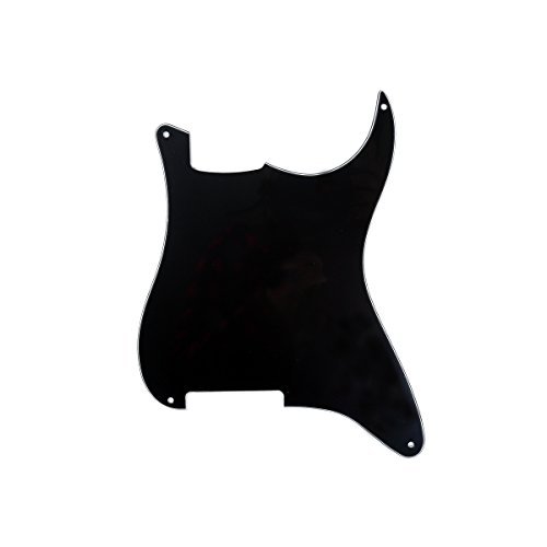 Musiclily 4 Agujeros Pickguard Golpeador Sin Agujeros Fresados y potenciómetros para Guitarra ST-Style,3 strati Nero