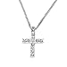 Produktbild Kette Schmuck Halskette Damen DAY.LIN Hip Hop Men Women Jewelry Bling Rhinestone Crystal Cross Pendant Necklace (Silver)