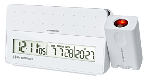 Bresser Projektionswecker mit Temperaturanzeige MyTime Pro, weiß