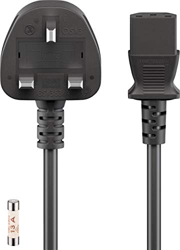 Preisvergleich Produktbild Goobay Kaltgerätekabel Großbritannien, 5 m, Schwarz; Kaltgerätekabel Großbritannien, 5 m, Schwarz, 5 m - Großbritannien 3-Pin-Stecker (Typ G, BS 1363) > Gerätebuchse C13 (Kaltgeräteanschluss)
