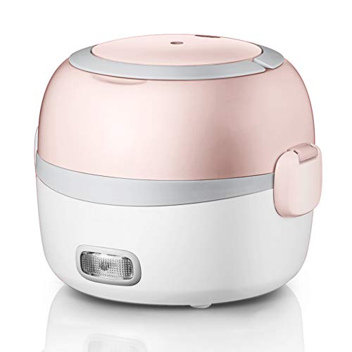 Preisvergleich Produktbild Sarazong Elektrische Brotdose, steckbare Isolationsheizung tragbare elektrische Brotdose-Doppelschicht-Brotdose-Edels... kochender Reis (Rosa),Pink