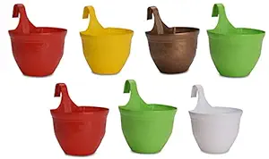 GTB Plastic Hanging Hook Pot, Multicolour, Standard, Set Of 10