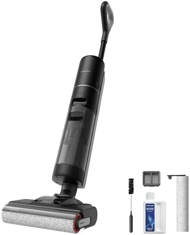 DREAME H12 Pro Ultra Aspirapolvere Lavapavimenti, Lavaggio e Asciugatura Spazzola, Auto-Pulizia con Doppia Rotazione e Raschietto, 16.000 Pa, Pulizia Bordi su Due Lati, Rilevamento e Regolazione Smart