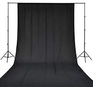 Priyam 8 x10 FT chromakey Muslin LEKERA Backdrop Photo Light Studio Photography Background with Carry Bag - Black