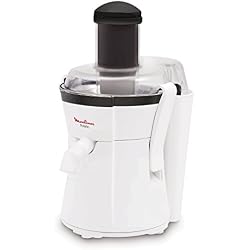 Moulinex JU350B39 Centrifugeuse Frutelia Appareil à Jus de Fruits ou Légumes 15600 Tours / minute Capacité 0,8L Réservoir Pulpe Extracteur 400W Blanc