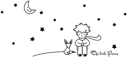 The Little Prince Wall Sticker Approx. 100 x 45 cm Black