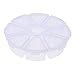 Well-Goal 8 Compartments Round Plastic Storage Box Bead Organizer Display Containers Clear White