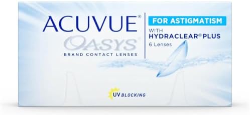 Acuvue OASYS for ASTIGMATISM con tecnologia HYDRACLEAR PLUS - Lenti a contatto quindicinali -protezione UV,-8.50 diottrie, Cilindro -2.75, Asse 20, BC 8.6, DIA 14.50, 6 lenti