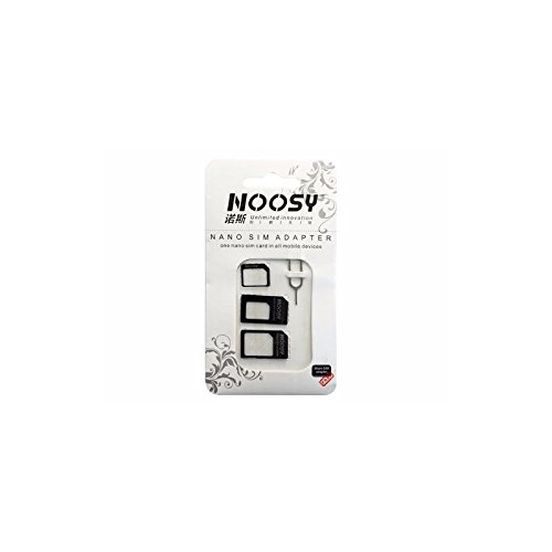Noosy - ADAPTADOR 3 EN 1 NOOSY NANO NANOSIM   MICRO MICROSIM A SIM NEGRO