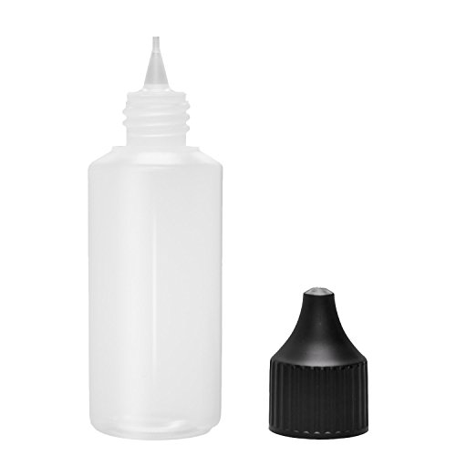 10 x 100 ml Oputec Dosierflaschen mit Tröpfler für die Dosierung und Aufbewahrung von Flüssigkeiten | Liquidflasche für E-Liquids (für E-Zigaretten), Öle, Augentropfen und mehr | Made in Germany | inkl. 10 Beschriftungsetiketten | Leere HD/LDPE Kunststoffflaschen natur, Tropfflaschen mit schwarzer Kappe - 5