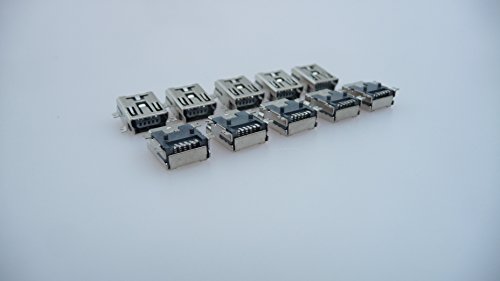 10 x Mini USB Typ B Buchse 5-Pin 180 Grad SMD für Leiterplatten Montage - 2