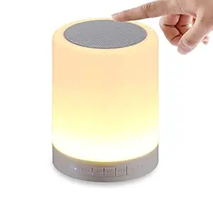 DealFry LED Touch Lamp Wireless Portable Bluetooth Speaker with Multiple Connectivity Options Like Pen Drive, SD Card, AUX and Mic. Compatible with All Bluetooth Devices (Touch Lighting Color Modes)