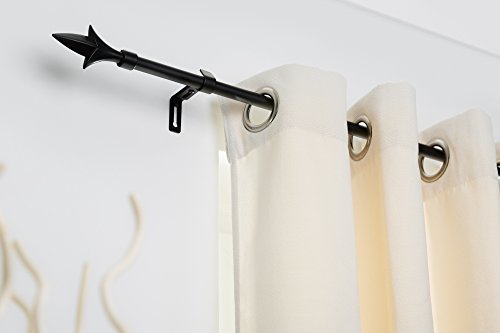 Lichtblick GL16.130.02 Gardinenstange Lilie, 16 mm, ausziehbar 150 – 265 cm – Metall, Schwarz - 2