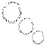 Material: Acero inoxidable MODRSA 14G 10-14mm Cartilago Aros Oreja Piercing Mujer Hombre Piercing Nariz Aros Anillo Helix Septum Couch Daith Labio Tragus Piercing Oreja