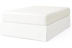 EasyCosy – Mantovana Giroletto Letto Singolo 105x200 cm – Modello ATENEA con Volant Lungo +32 cm – Coprirete e Rivestimento per Letto Contenitore – Colore Bianco