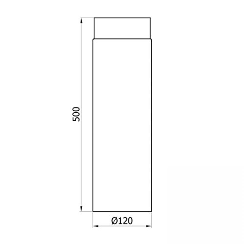 raik SH003-120-sw Rauchrohr / Ofenrohr 120mm – 500mm schwarz - 3