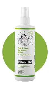 Maw & Paw 100% Natural Tick & Flea Repellent & Treatment Spray for Pets + Home- Repels, Removes and Protects Dogs, Cats & Home from All Type of Pests (Tick & Flea Repellent Spray-200ml)