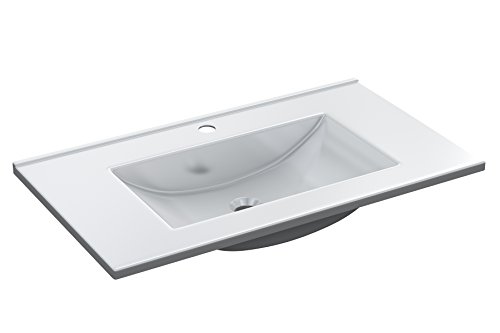 ARKITMOBEL Lavabo, Resina, Blanco, 81,5x46x18 cm