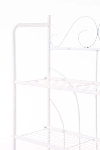 CLP Überbau-Regal PINAR, Eisen Badregal ca. 60 x 35 cm, Höhe 165 cm, 3 Böden, Landhaus-Stil weiß - 4