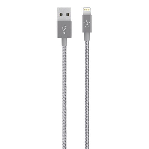 Belkin Premium MixIt Metallic Lightning Lade/Sync-Kabel (1,2m, geeignet für iPhone 5/5c/5s, iPhone 6/6s/6 Plus/6s Plus, iPhone 7/7 Plus, iPhone SE, iPad Air 2, iPad Pro) grau