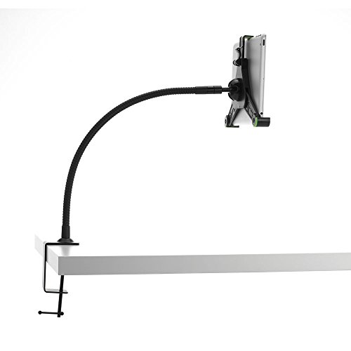 deleyCON HQ Universal Tablet Halterung flexibel einstellbar / Tischbefestigung / Metall – von 8,9 bis 10,4 Zoll (nicht breiter als 245mm) – Winkel verstellbar für iPad / Galaxy Tab usw – mit & ohne Case nutzbar Schwarz - 5