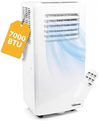 Tristar Climatizzatore portatile - 7.000 BTU - 3 in 1 - Deumidifica, Raffresca, Ventila - Fino a 25 m² - Kit finestra incluso - AC-5478 [Classe di efficienza energetica A]