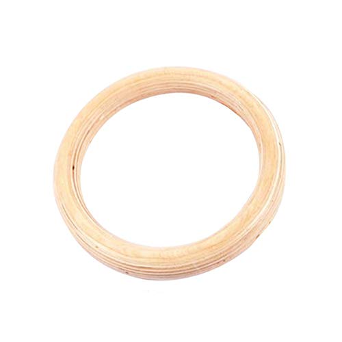 Prom-near 1PC Anelli Legno Ginnastica - Anello di Fitness con Fibbie Cinghie - per Esercizi di Crossfit, Ginnastica e Atletica - 32mm/28mm Dia