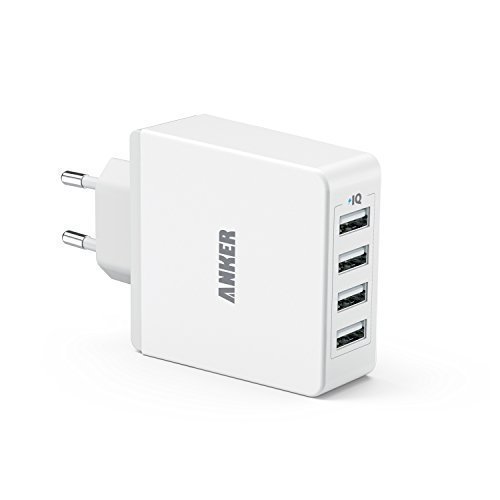 Anker 36W 5V / 7.2A 4-Port USB LadegerÃ¤t Wand Ladeadapter mit PowerIQ Technologie Wall Charger fÃ¼r Smartphones Tablets und andere USB-ladende GerÃ¤te (WeiÃŸ)