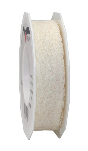Präsent 25 mm 25 m DERBY - Spitzenband, creme