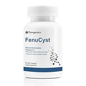 Trexgenics FENUCYST - Natural & Complete PCOS / PCOD Management with Fenugreek 50% Saponins, Ashwagandha 5% Withanolides with PCOS Support Essential Nutrients Vitamin D3, Chromium Picolinate, Selenium, Active B9 Folate, B12, Bioavailable Zinc & Vit. C (60 Veg. Capsules) (Pack of 1)