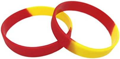 OTWIS Silicone Wristbands in National Colours of your team – World Cup Wristbands in German or Olympic Games Set of 3, rot gelb rot (Spanien)