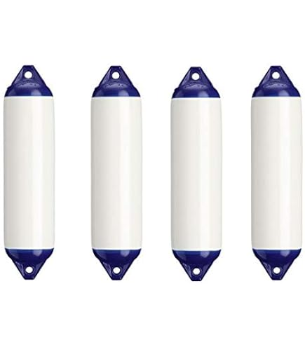 Polyform A3 Bouée De Protection – Diamètre 48 Cm, Longueur 62 Cm, Blanc Avec Tête Bleue, Valves De Gonflage