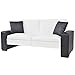 Produktbild vidaXL Schlafsofa Armlehne Verstellbar PVC Weiß Bettsofa Schlafcouch Couch