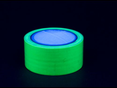 UV Active Glow-in-the-Dark Fluorescent Neon Tape Black Light Gaffa 50 mm x 10 m, grün, 50mm x 10m 1 Rolle
