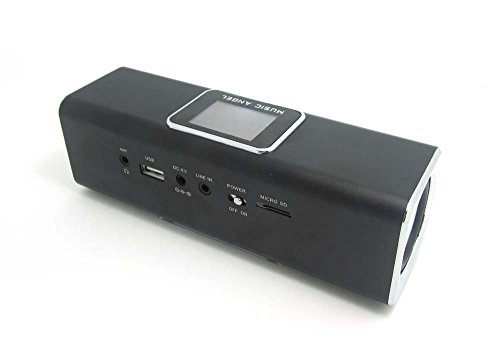 Music Angel- FM-Radio/MP3 Player – Line In / MicroSD – Stereo Lautsprecher / Boxen / Soundstation / für Handy, PC, LAPTOP, NETBOOK, Tablet – Farbe Schwarz - 3