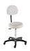 Produktbild Prova Nova GmbH Roll- und Drehhocker Comfort Swing 4411, Sitzhöhe ca. 54-73 cm, Rundsitz mit Rückenteil, Rollen/Bodengleiter:weiche Radbandage, Polsterdekor:Dekor Offwhite