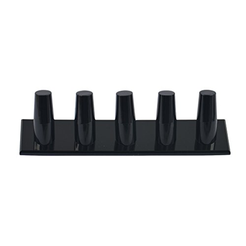 Gazechimp 1-5 Fingerring Anzeige Schmuckständer Acryl Ständer Schmuckständer Display Schwarz Vitrine - 7